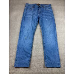 Copper And Oak Men's Size 34x32 Blue Straight-leg Jeans